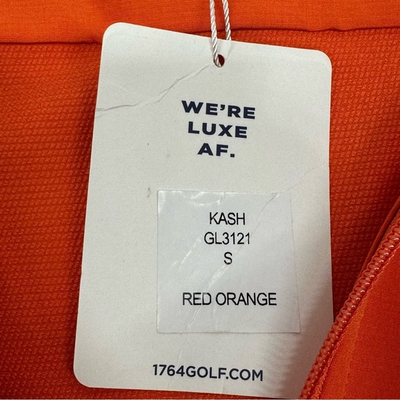 Graham Luxe by 1764 Men’s size Small Red Orange Kash Zip Up Golf Jacket NEW - Picture 9 of 11